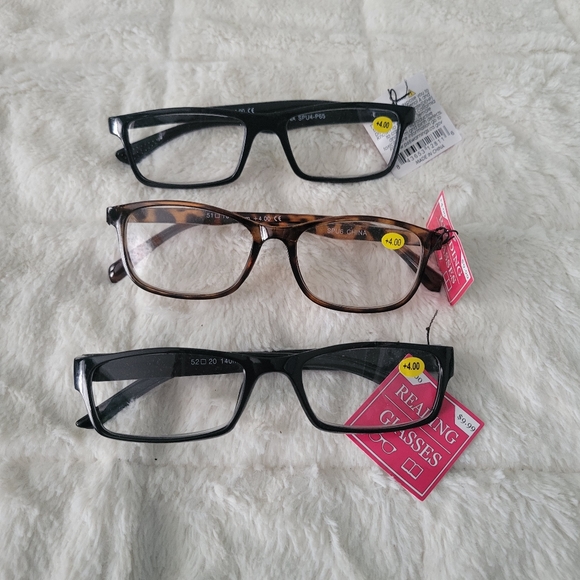 Three pairs of reading glasses +4.00 men women unisex - Picture 9 of 10